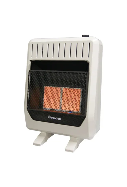 Ventless Dual Fuel Wall Heater Manual Thermostat Control with Base & Blower