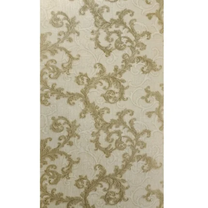 Versace Calligraphy Beige Brass Barocco Designer Textured Damask Wallpaper rolls, 8.5" X 11" Sample