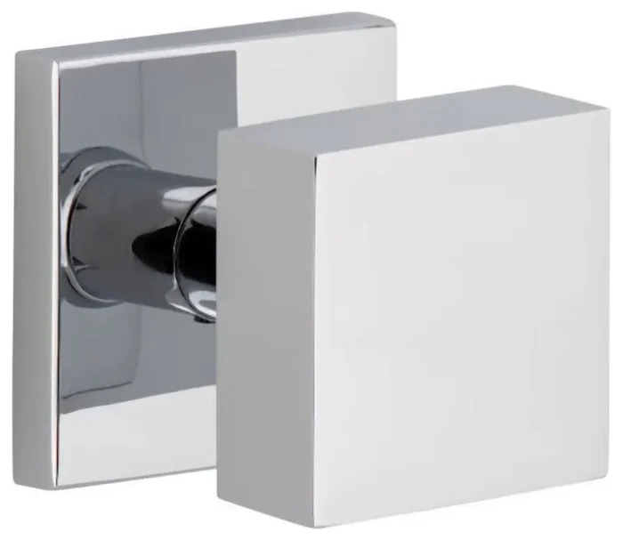 Viaggio QADQAD_PRV_238 Quadrato Solid Brass Privacy Door Knob Set - Bright - Image 1