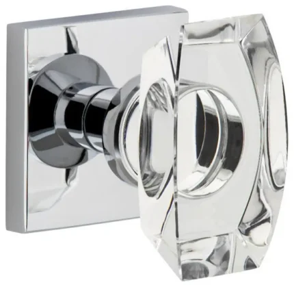 Viaggio QADSTA_PRV_238 Quadrato Solid Brass Privacy Door Knob Set - Bright