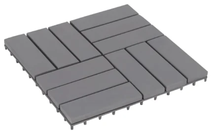 Vidaxl Decking Tiles 20-Piece Gray Wash 11.8"x11.8" Solid Acacia Wood