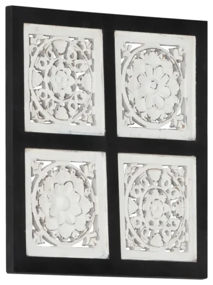 vidaXL Wall Panel Framed Wall Art Decor Wall Covering MDF Black and White