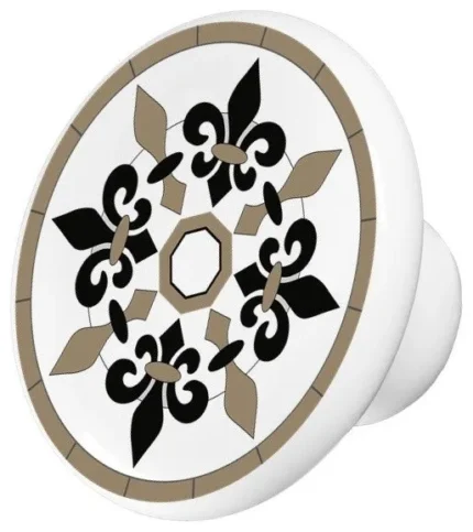 Vintage Mosaic Circle #2 Ceramic Cabinet Drawer Knob
