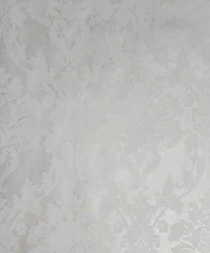 Wallpaper flocking taupe tan off white Flocked damask velvet, 8.5" X 11" Sample