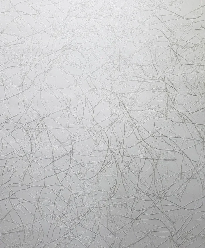 Wallpaper grayish off white Cream Faux Grasscloth textured, Sample - 8.5" X 11" - Image 1