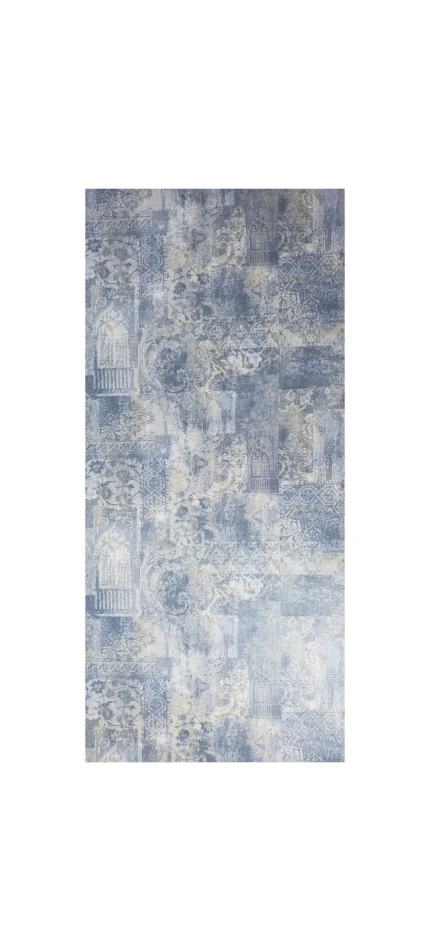 Wallpaper Rustic Blue faux vintage Rug Textured Moroccan Boho, 27 Inc X 33 Ft Ro