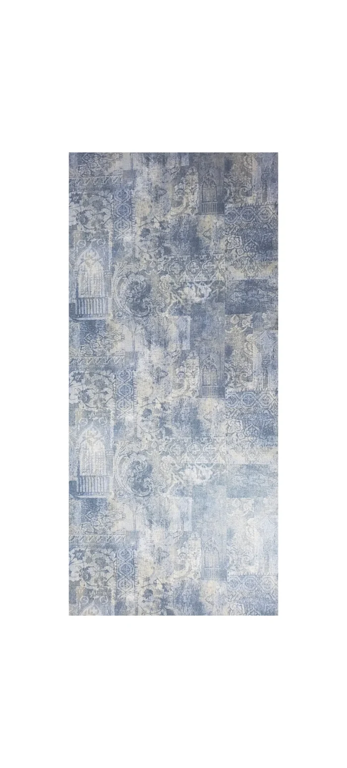 Wallpaper Rustic Blue faux vintage Rug Textured Moroccan Boho, 27 Inc X 33 Ft Ro - Image 1