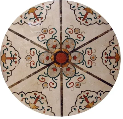 Water Jet Medallion, Petals, 72" X 72"