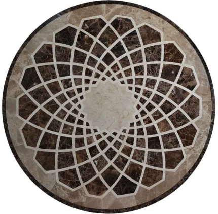 Waterjet Mosaic Rondure, Reanna, 39"x39"
