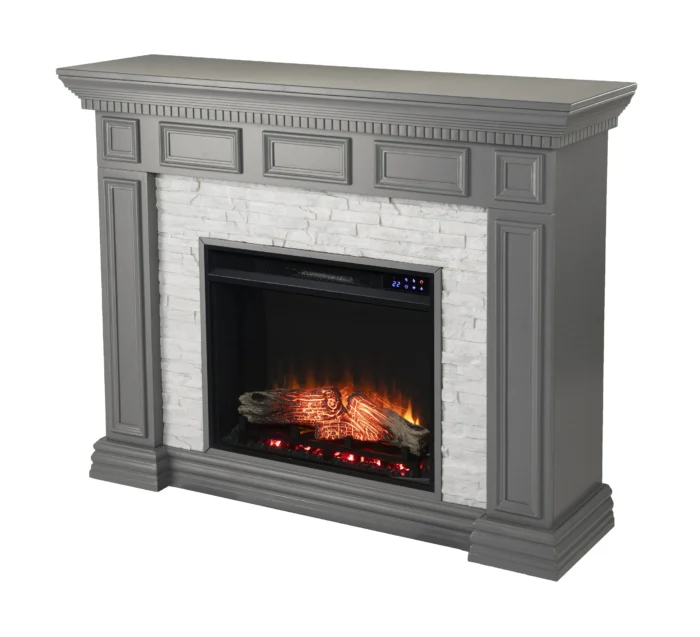 Wendlebury Faux Stone Electric Fireplace - Image 1