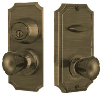 Weslock 1501E Unigard Interconnected Entry Set - Antique Brass