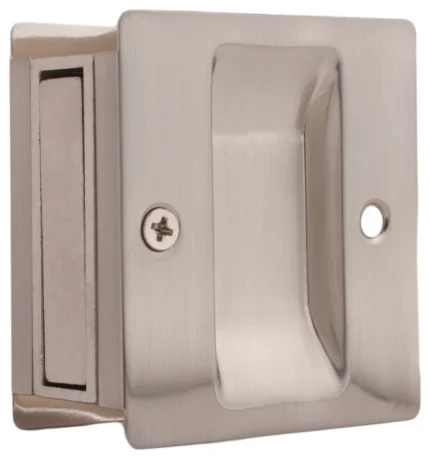 Weslock 527 Modern Sliding Pocket Door Flush Cup Passage Pull - Nickel