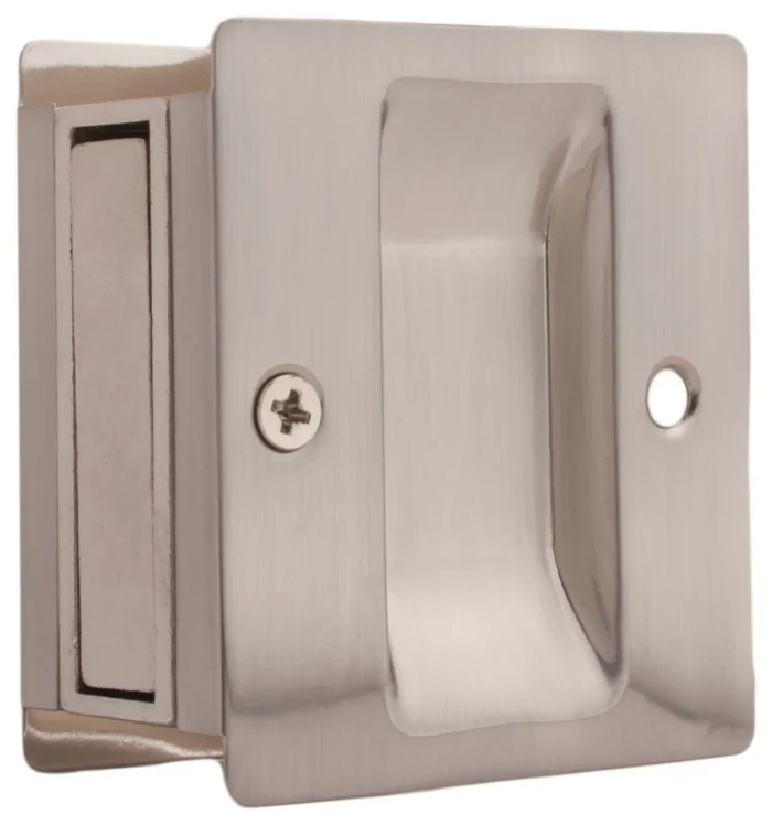 Weslock 527 Modern Sliding Pocket Door Flush Cup Passage Pull - Nickel - Image 1
