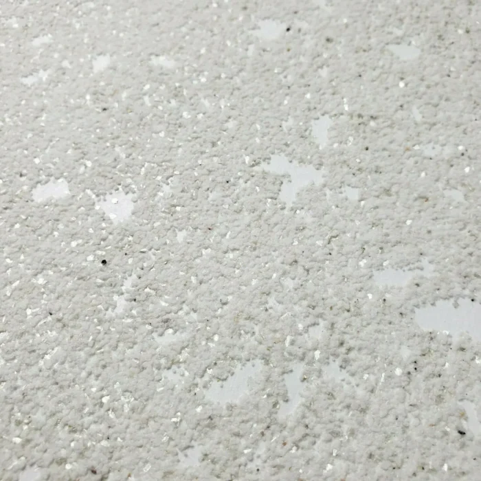 White Cream Chip Stone Natural Mica Textured Wallpaper Plain, 8.5" X 11" Sample - Image 1