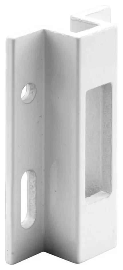 White Extruded Aluminum Sliding Door Lock Keeper