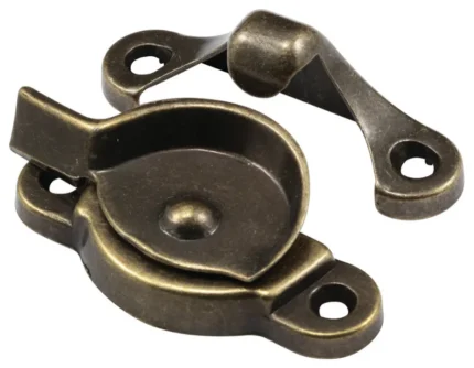Window Sash Lock, Spring Cam Action, Antique Brass