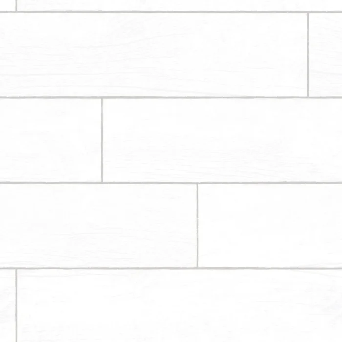 Wood Planks Shiplap White Peel and Stick Wallpaper, Sample - Image 1