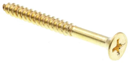 Wood Screws, Flat Head, Phillips Drive #10 X 2in Solid Brass 50PK