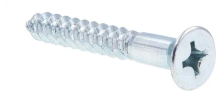 Wood Screws Flat Head, Phillips Drive #16 X 2in Zinc Plated Steel 10PK