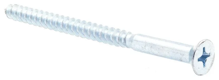 Wood Screws Flat Head, Phillips Drive #16 X 4in Zinc Plated Steel 10PK - Image 1