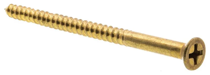 Wood Screws, Flat Head, Phillips Drive #8 X 2-1/2in Solid Brass 15PK - Image 1