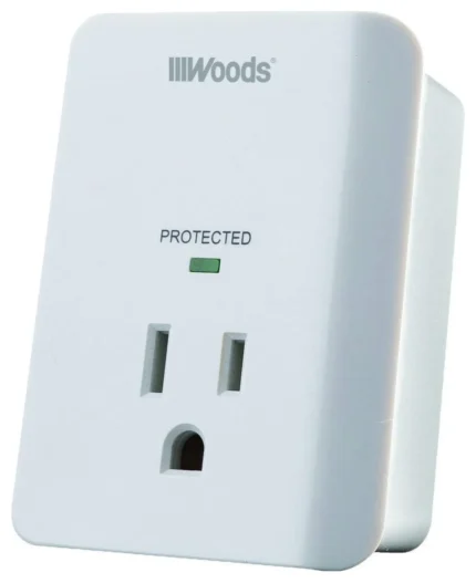 Woods 41008 Surge Protector With Alarm, 1 Outlet