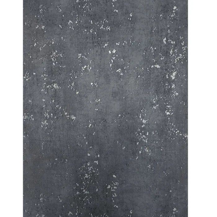 worn out paint Matt dark gray silver metallic distressed Textured Wallpaper roll, 21 Inc X 33 Ft Roll - Image 1