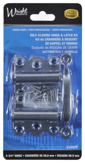 Wright Products™ V29HZP Wood Screen Door Hardware Set, Zinc Plated